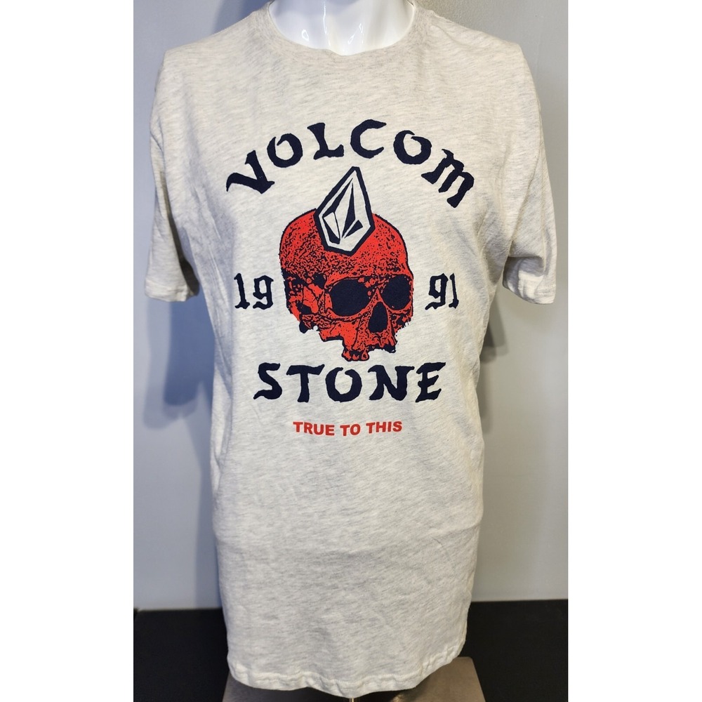 Volcom Stone Mens Size Medium Since‎ 1991 Front Graphic Logo Gray T Shirt
